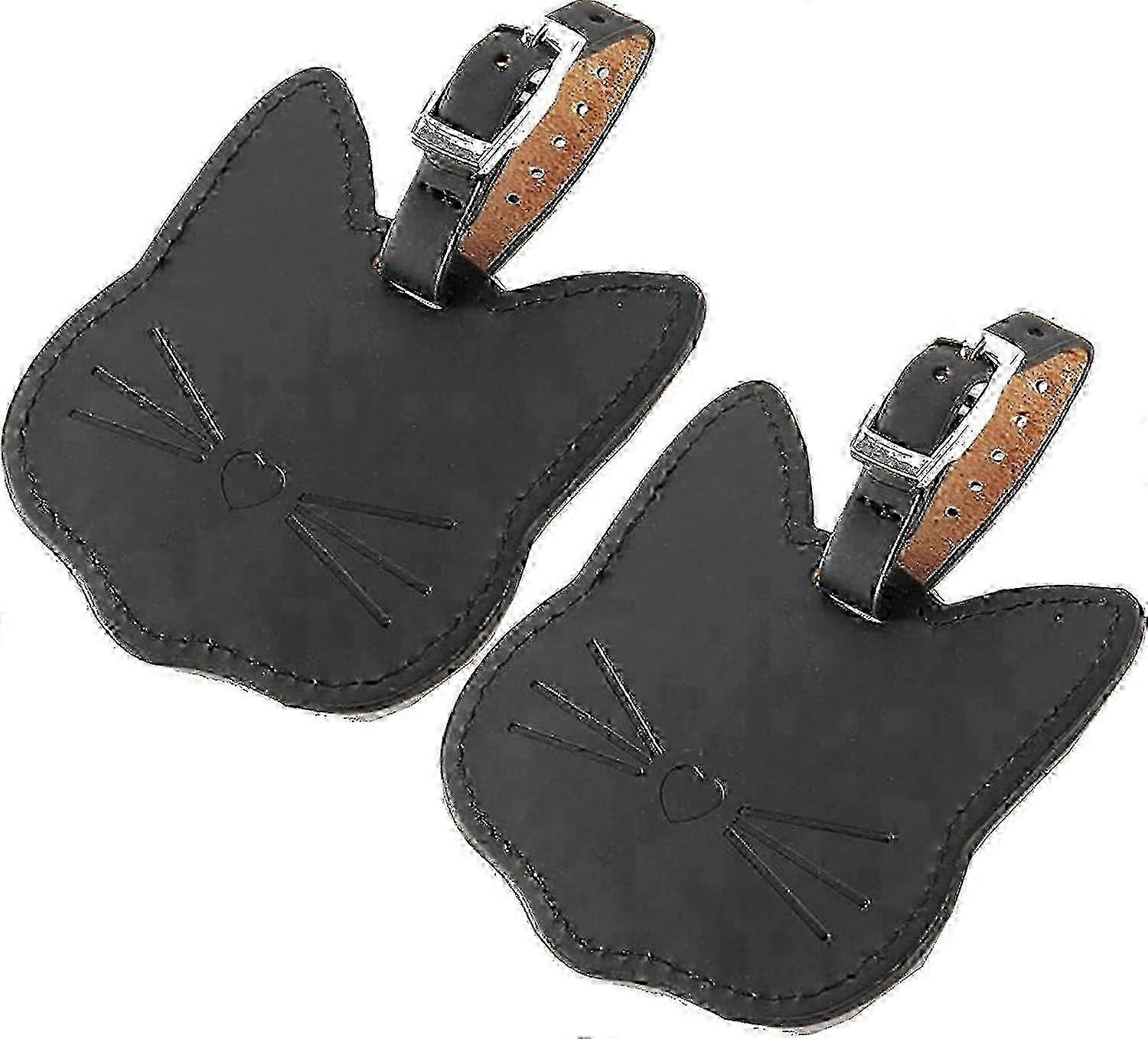 Cat Design PU Leather Luggage Tags