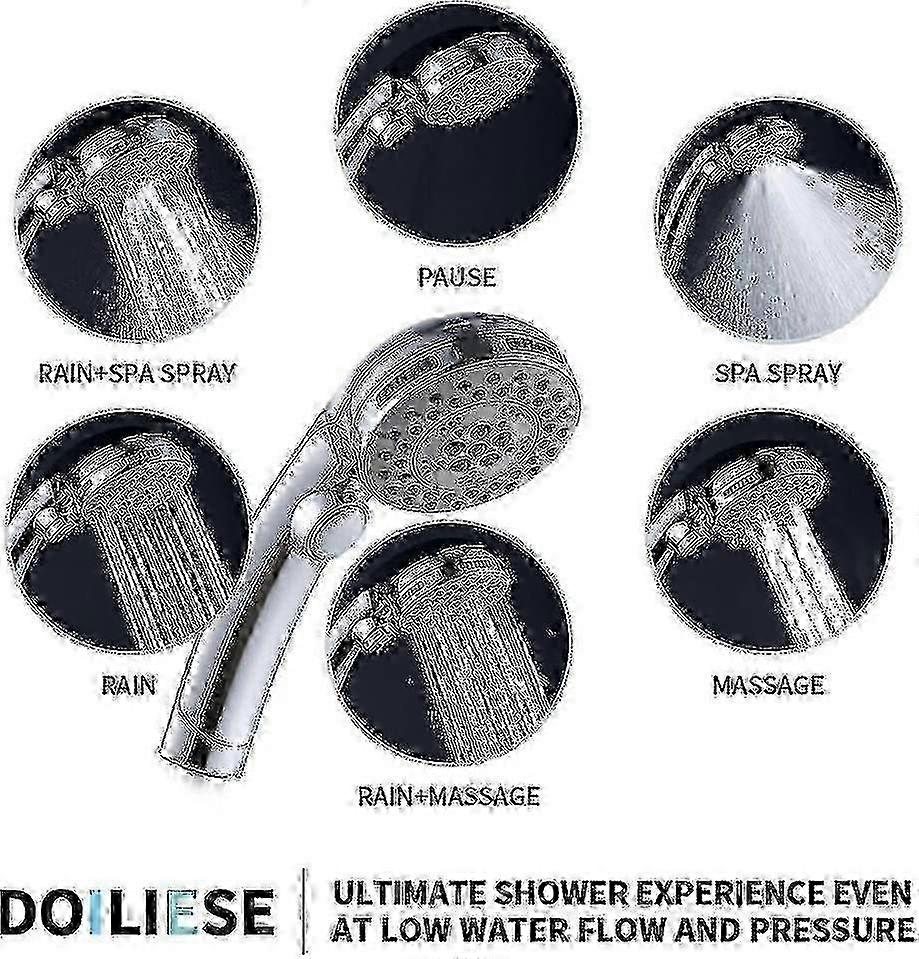Angle-Adjustable 6-Setting Hand Shower