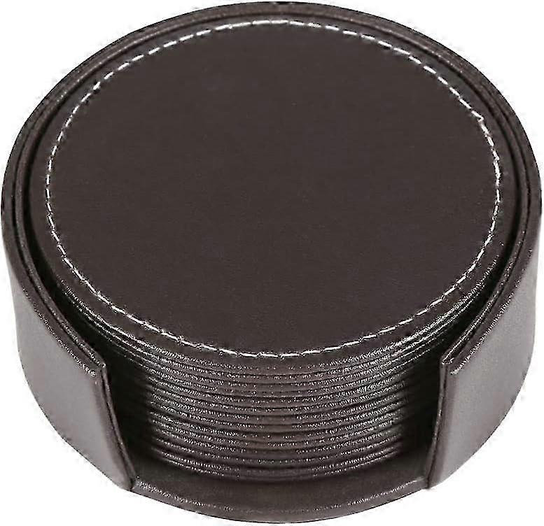 6-Pack Water Resistant Leather Coasters