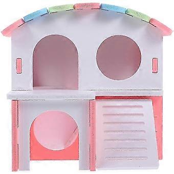 Hamster House Guinea Pig Sleeping Bed Hamster Hideout Chinchilla Hut with Ramp