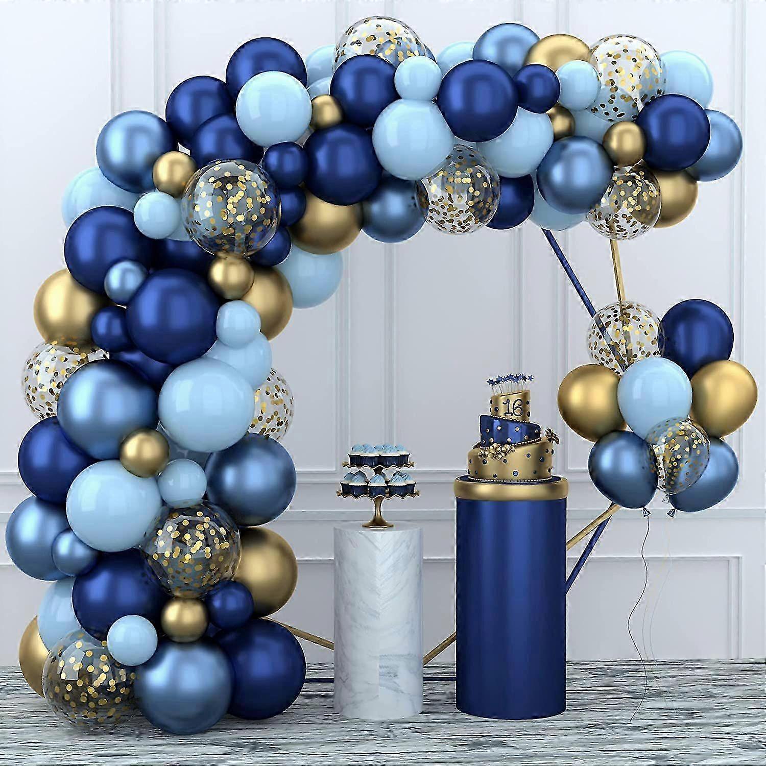 133-Piece Navy Gold Balloon Kit