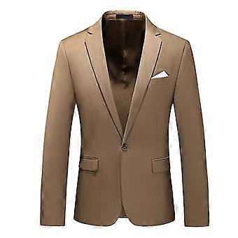 Mens Suit Jacket Slim Fit Business Casual Blazer, Size M, Khaki 874.