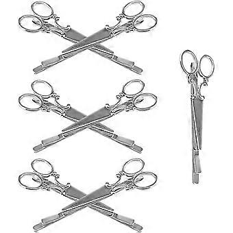 7pcs Silver Alloy Scissors Hair Barrette for Braided Hair Halloween Season