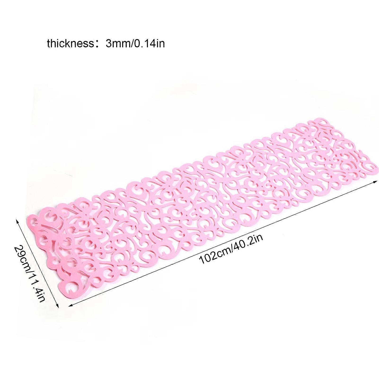 Rectangle Shape Felt Tablecloth Runner Placemats Table Mats Household Decorations(Pink)