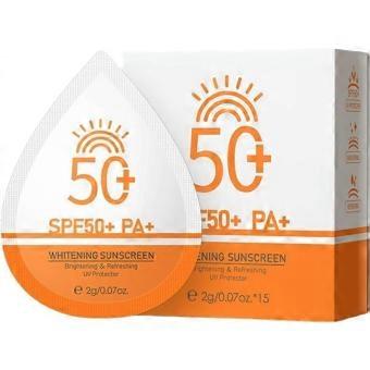15pcs15 Pack Mini Sunscreen, SPF50+ PA+ Whitening Sun Cream, Travel Size Waterproof Sunblock, Non-Greasy No White Cast UV Protection for Vacations & O