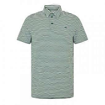 Lacoste Mens Striped Ultra Dry Logo Short-Sleeved Polo Shirt