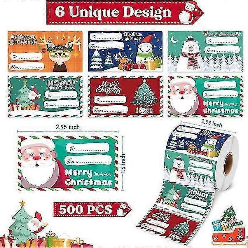 500 Festive Self-Stick Gift Tags