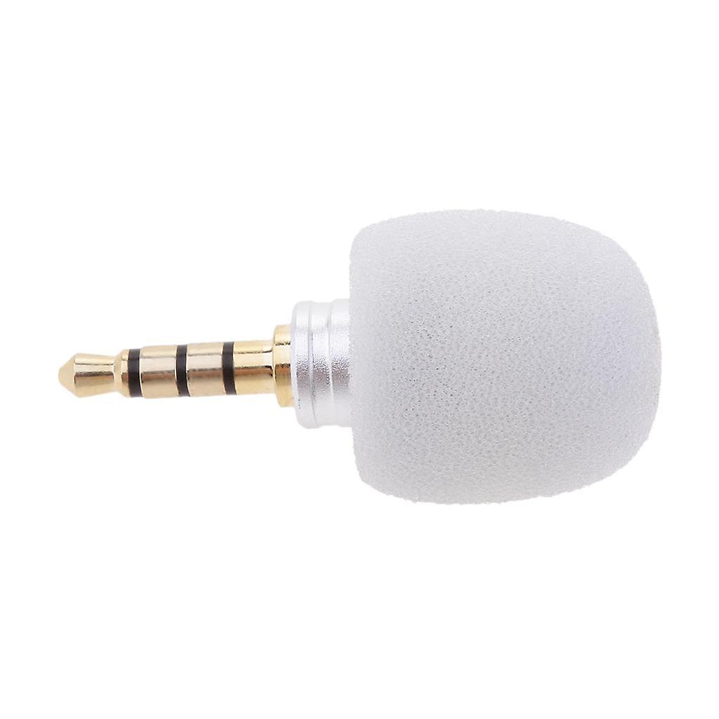 Mini Plug in Vocal Instrument Condenser Microphone 3.5mm Standard Plug White