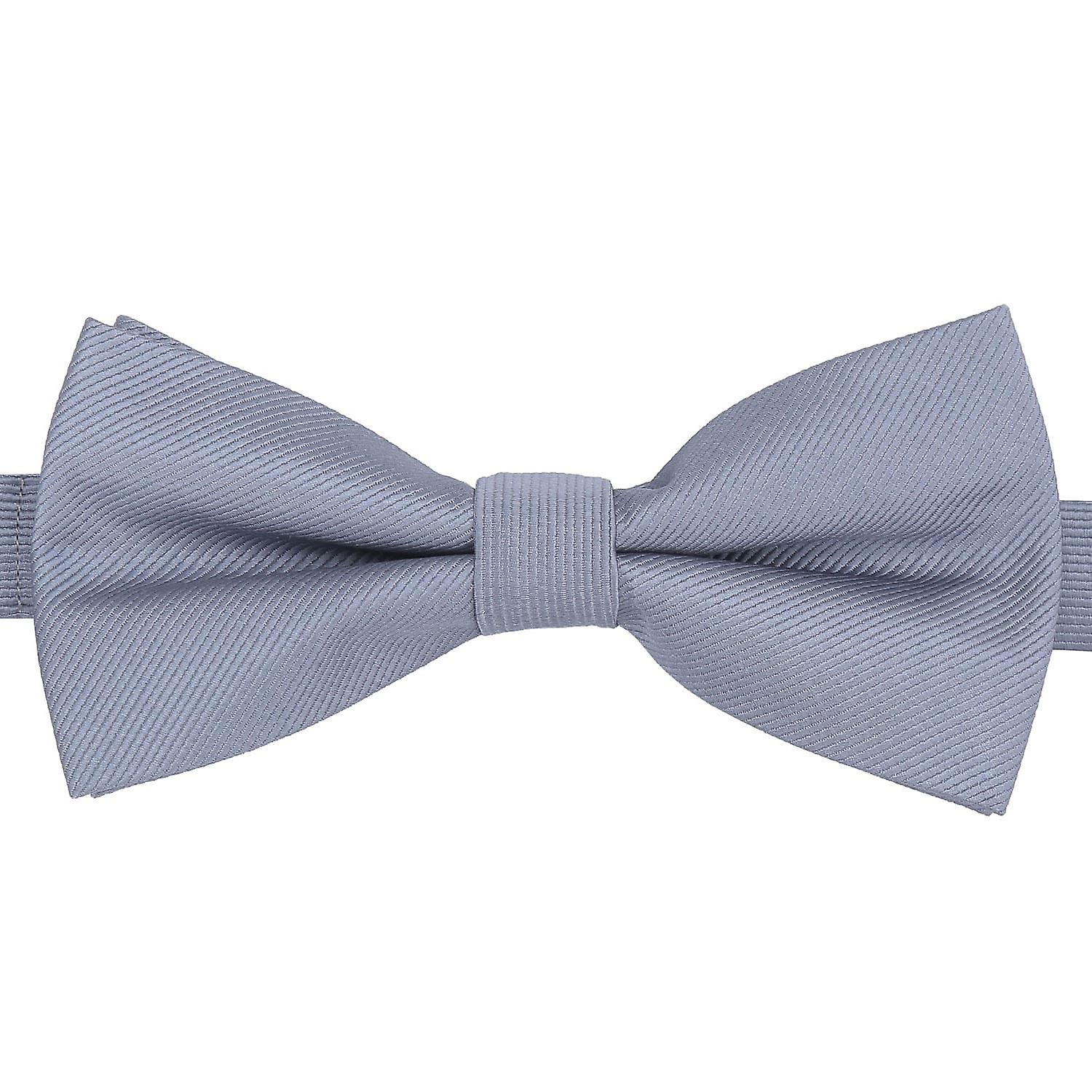 Ultimate Grey Plain Twill Pre-Tied Bow Tie