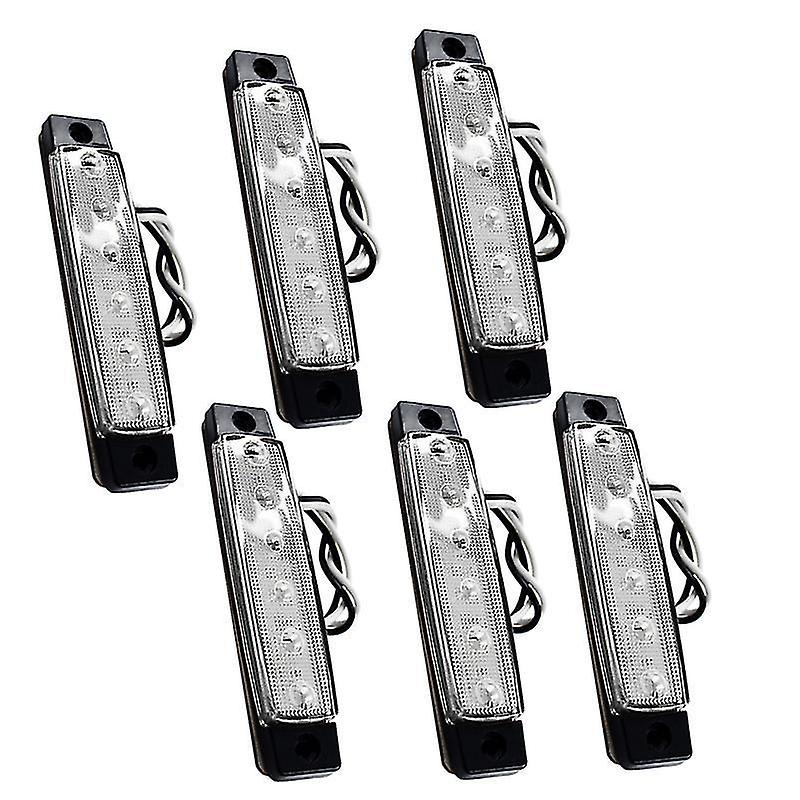 9.5X2x0.5cm White Watercraft Lighting 6pcs 6 Leds Stern Lights Waterproof Marine Deck Transom Step