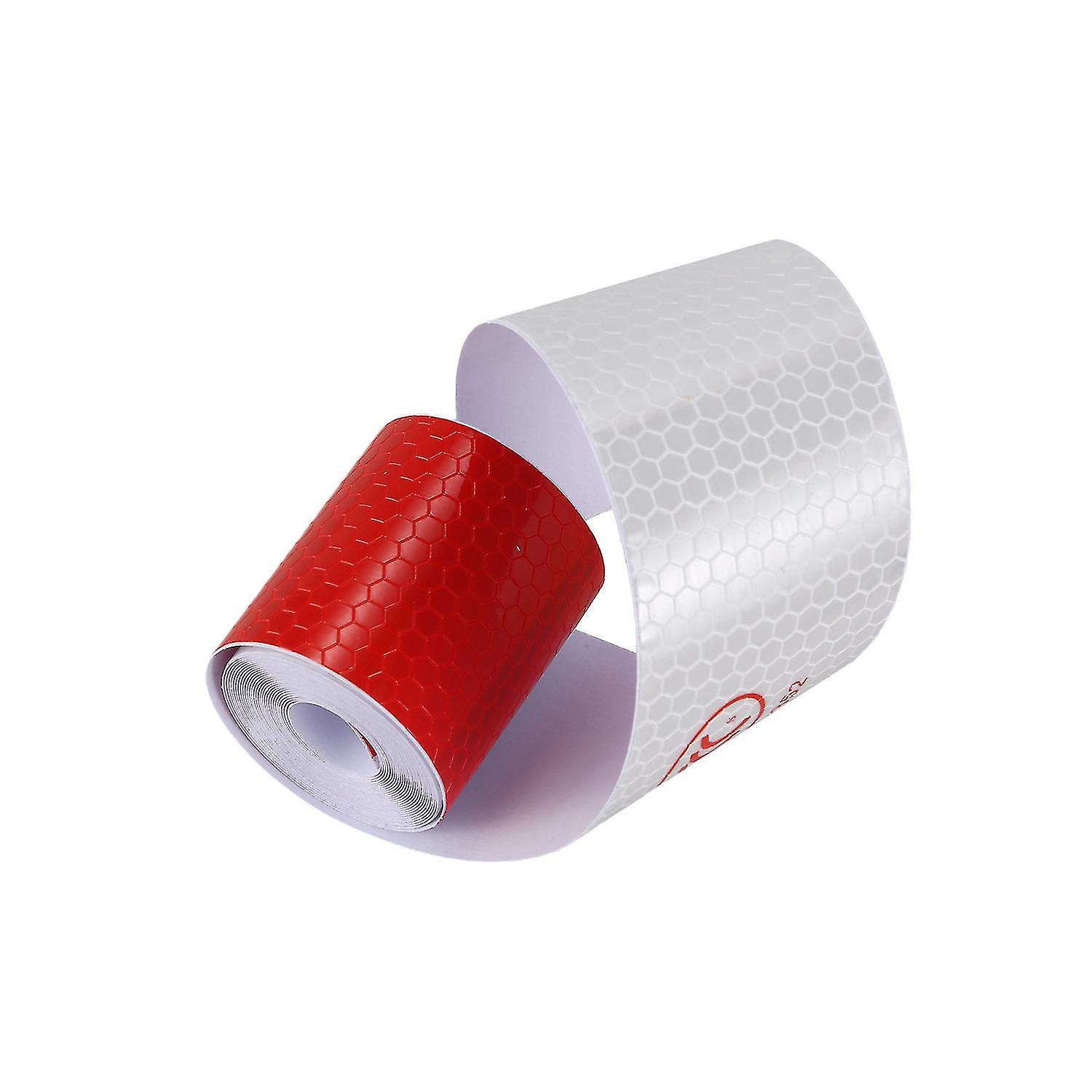 2 Inch X 10ft 3 Meters Night Reflective Safety Warning White Red Tape ...