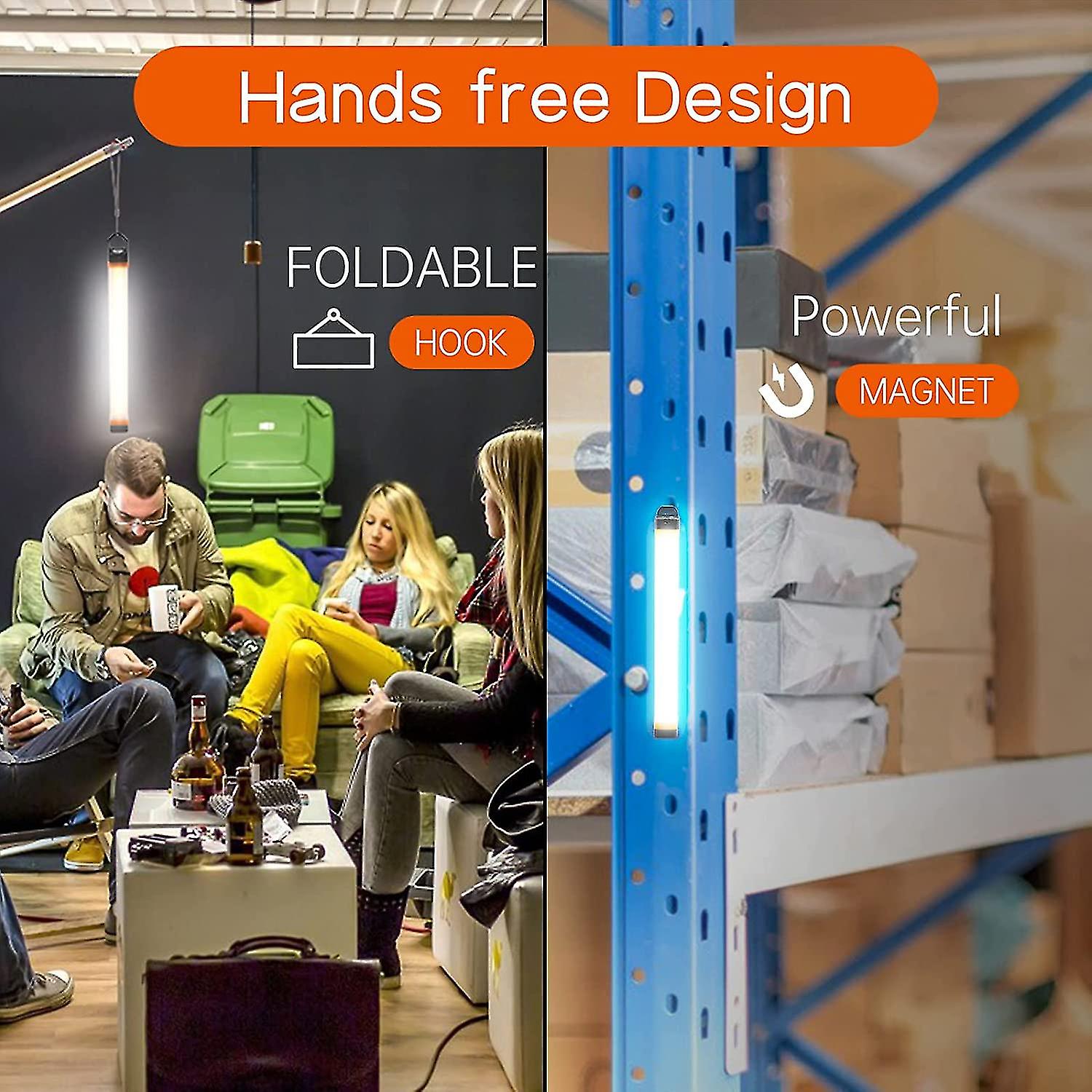 Solar Lanterns Camping Light, LETOUR Rechargeable Magnetic Light 4 Modes Tent Light Usb W 857757