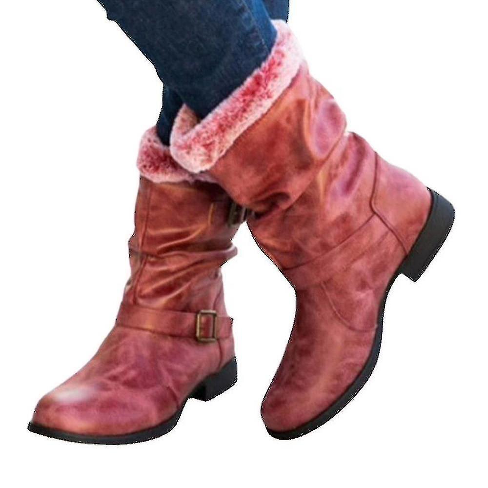 Dame Mid-calf fluffy varme sko