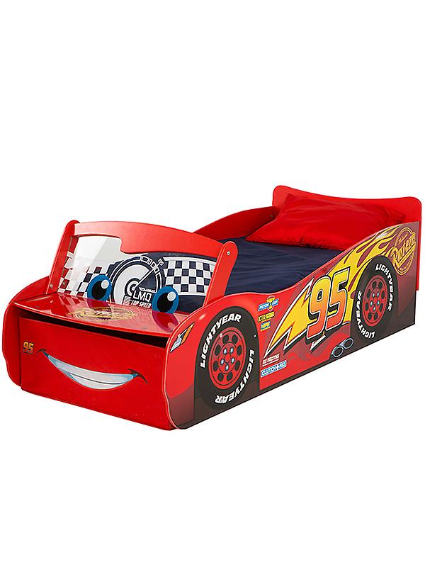 Disney Cars Lightning McQueen Feature Toddler Bed With Fibre Mattress