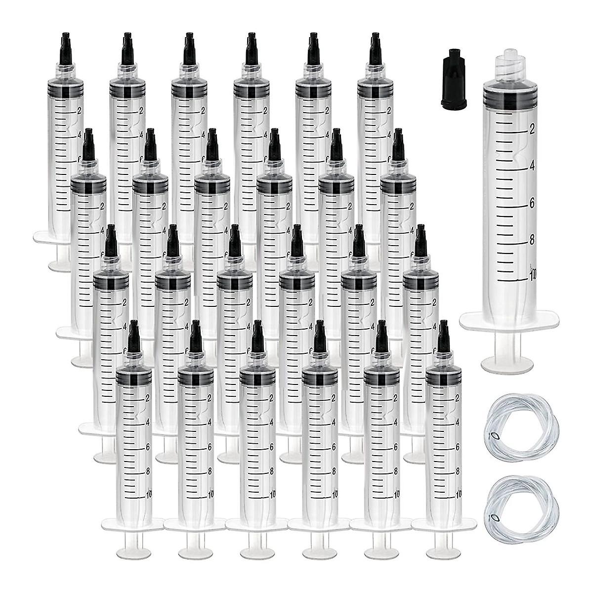 30 Pack 10ML Plastic Syringe Sterile Individual Wrap(No Needle) Measurement for Scientific Labs,Mea