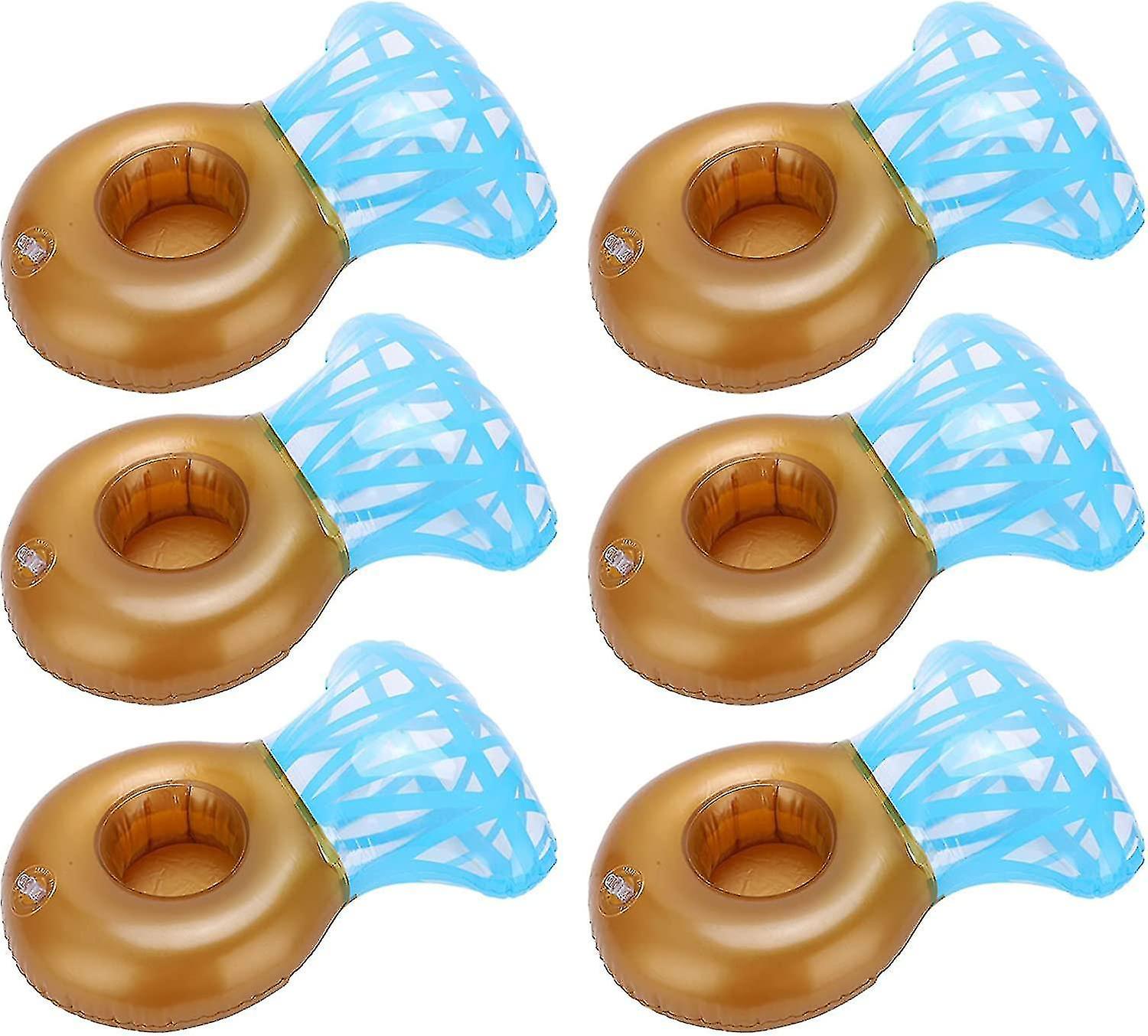Floating Coaster, Inflatable Drink Holder Swimming Pool Pvc Diamond Ring 6pcs For Swimming Pool For