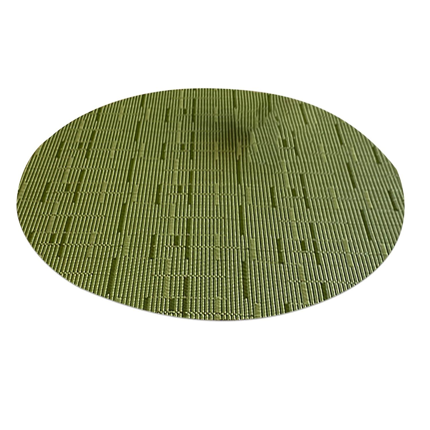 Bamboo Texture Placemat Oval Shape PVC Kitchen Dining Table Mat for Restaurants