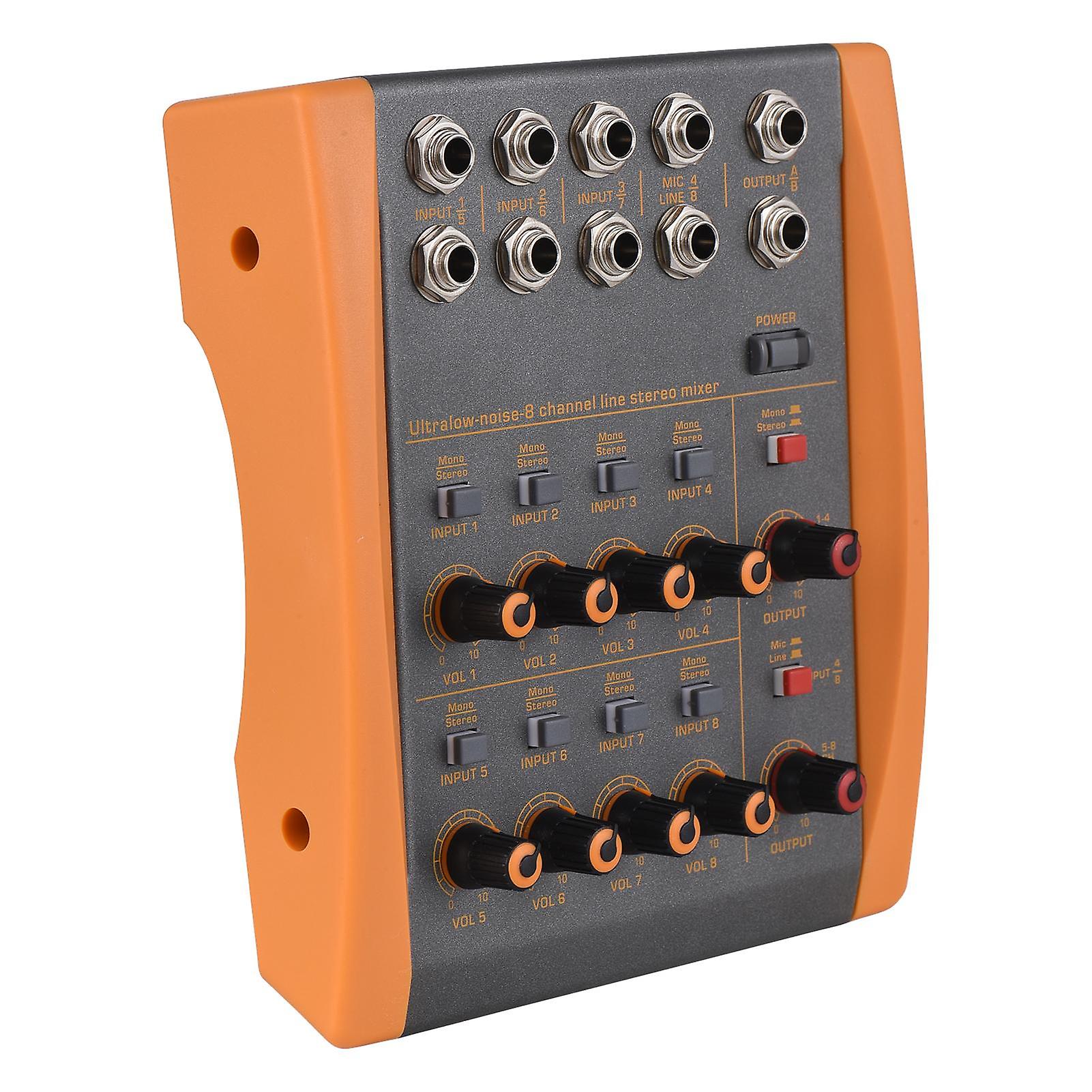 Console de mixage 8 canaux Ultra Low Noise 8 canaux Line Stereo Mixer Mono/Stereo Switching Compact