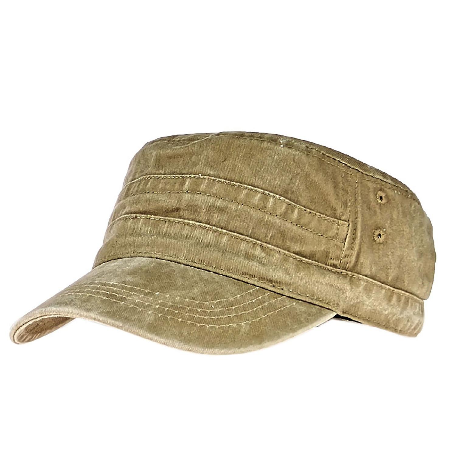 Cap Flat Top Washed Vintage Men Hat for Summer