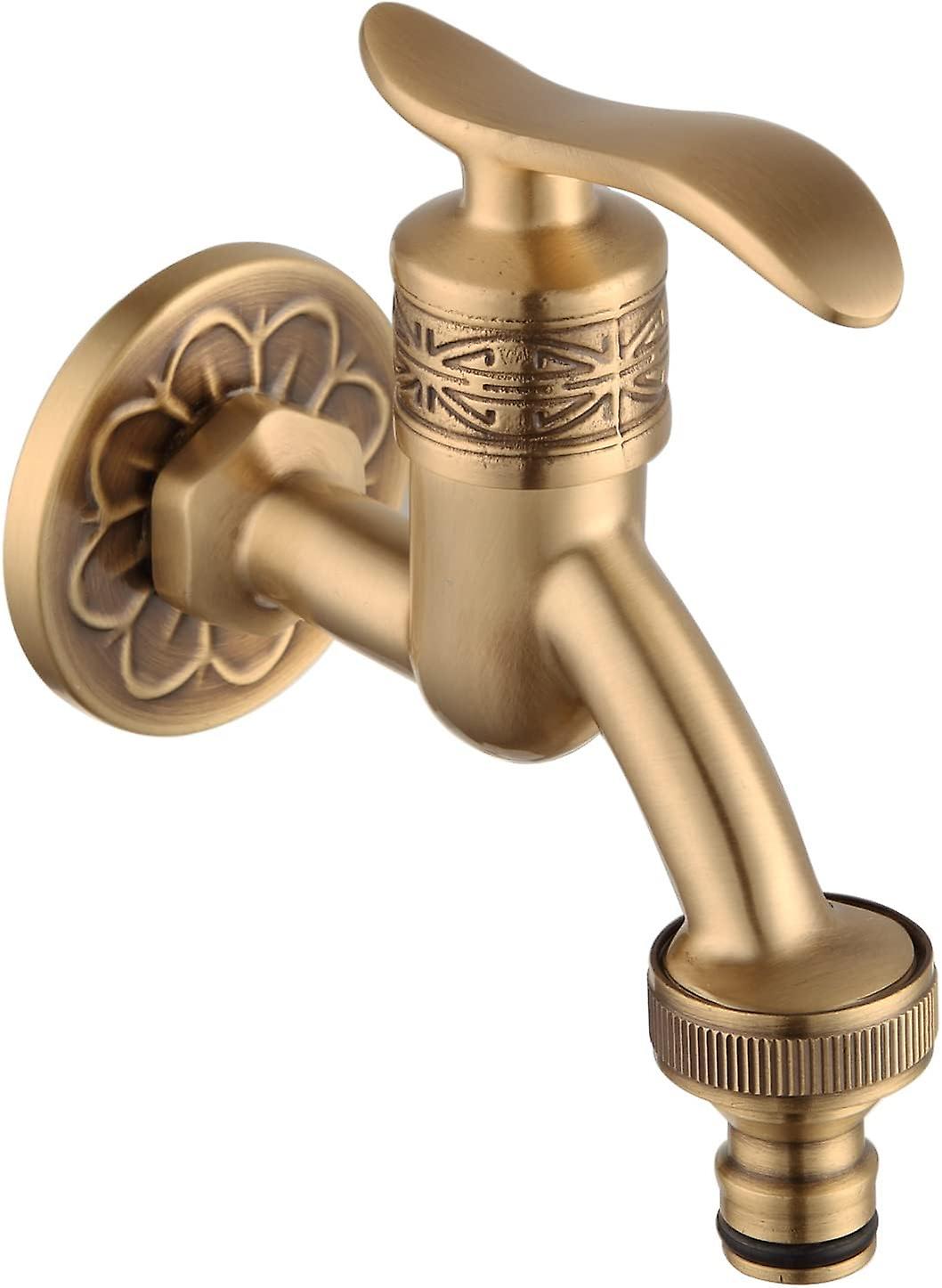 Retro brass wall mounted faucet for washing machine, mop for swimming pool, garden