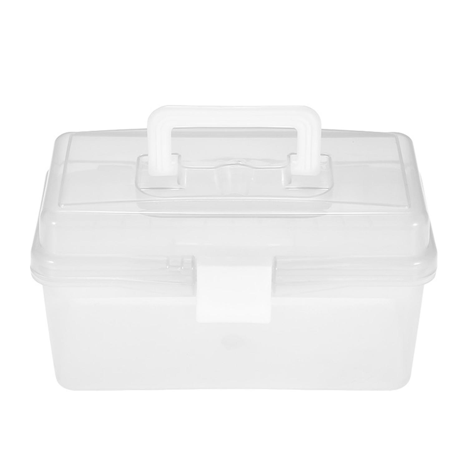 Clear Plastic Art Storage Box Watercolor Oil Painting Supplies Multipurpose Case Portable for Artist