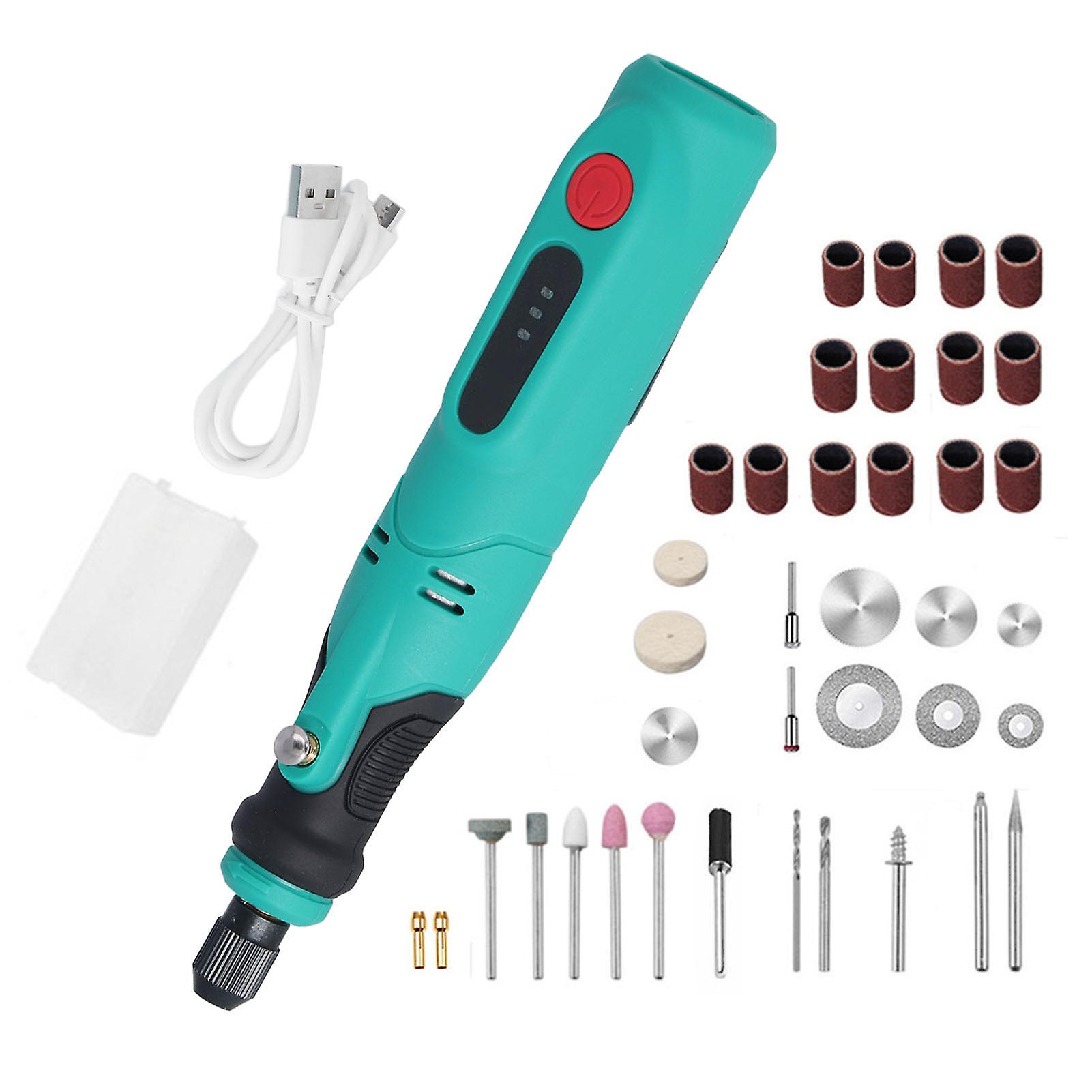 USB Rechargeable Engraving Pen, 40Pcs Mini Engraver Pen Professional Cordless Rotary Tool 3.6V USB Charging 3 Variable Speed for Grinding Polishing