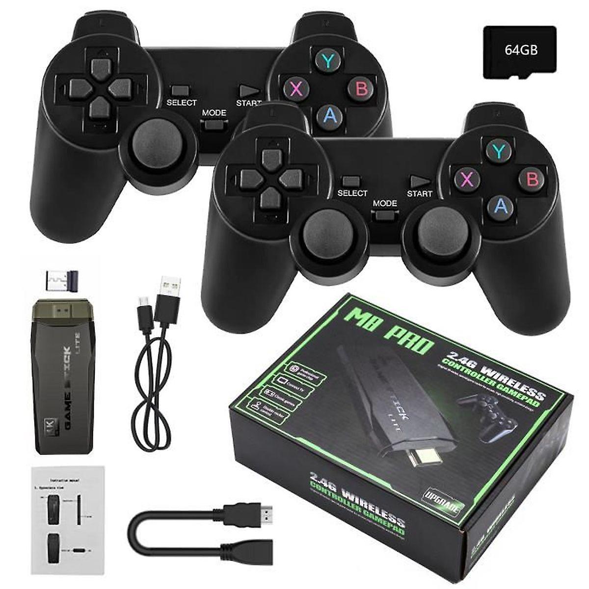 64g - Nostalgic Retro Gaming Console + Dual Ps1 Hdmi 4k Hd Home Tv Wireless Controller 10000 Games
