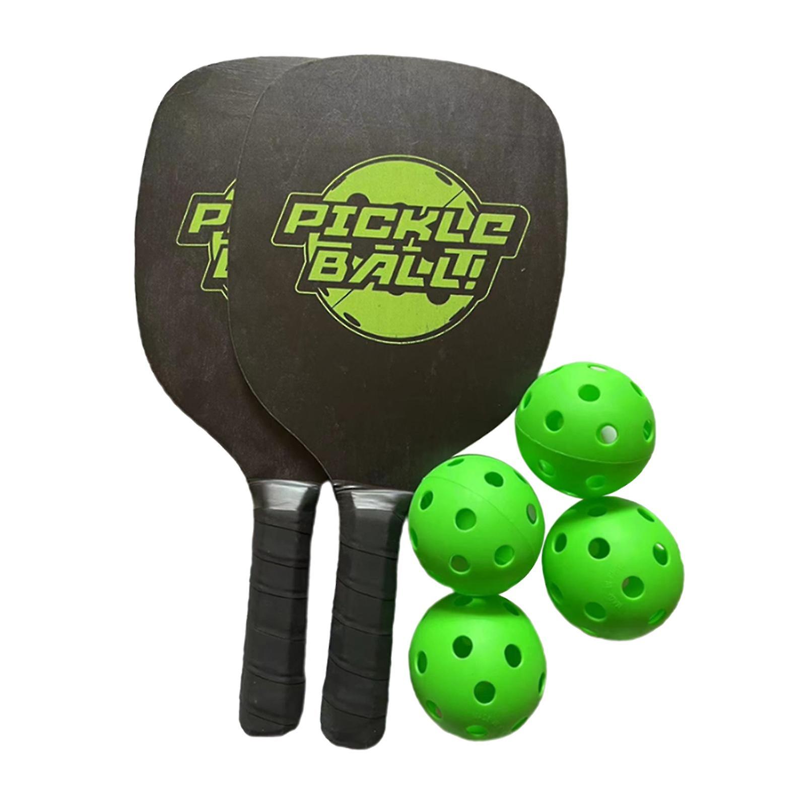 Pickleball Paddle Set Includes Rackets With Comfort Grip 4 Balls For Indoor
