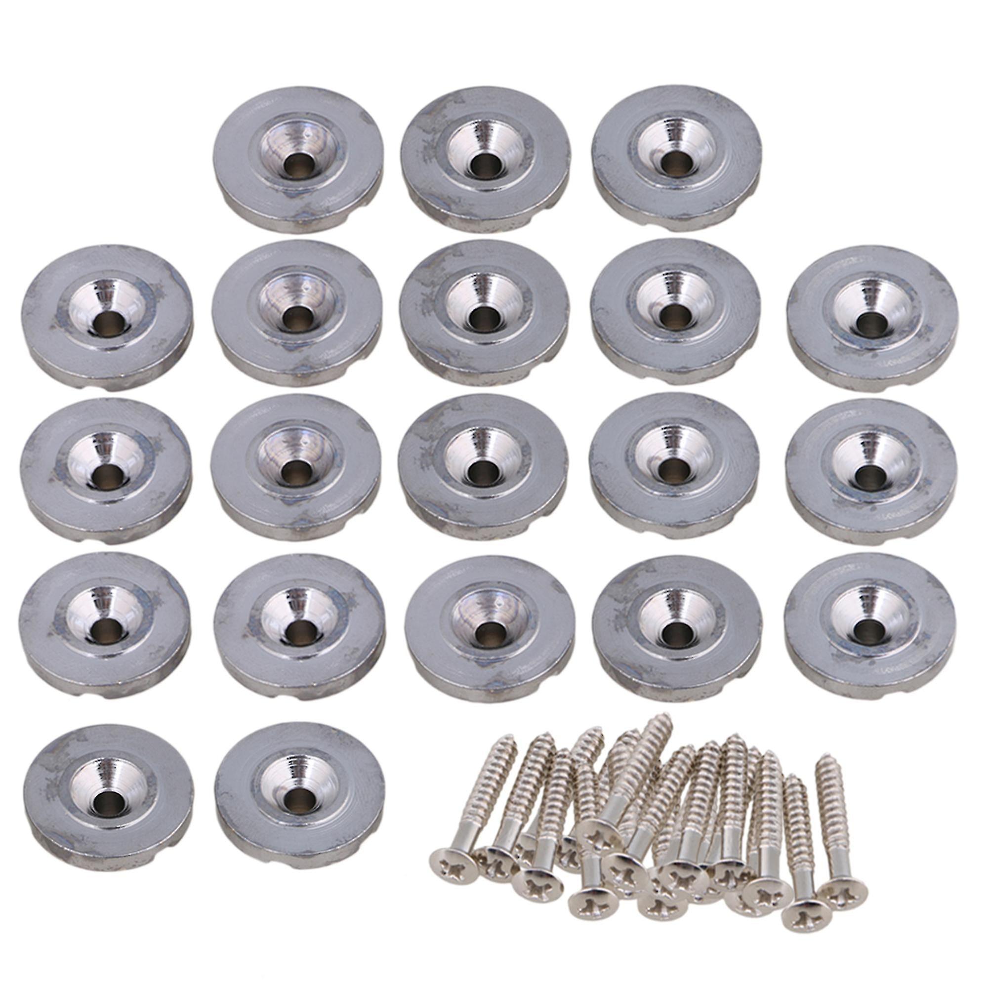 Guitar Fittings Parts 20 Pcs Metal Bass Guitar Nut Strings Retainer String Tree W/ Screws Ppm-2109