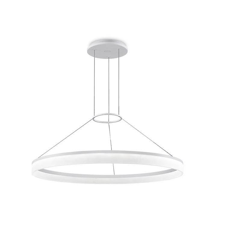 Integrated LED 1 Light Dimmable Large Ceiling Pendant White