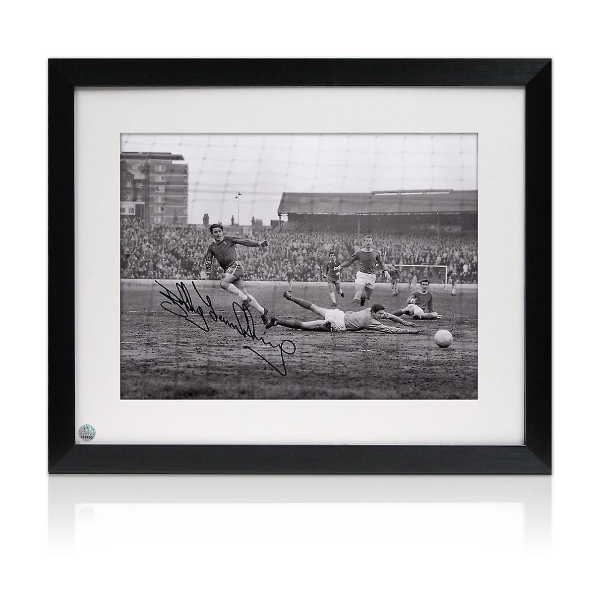 Bobby Tambling Signed Chelsea Football Photo: Goal vs West Brom. Framed
