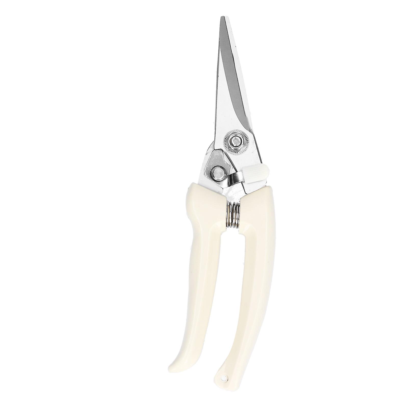 Pruning Shears Stainless Steel 4.5mm Lock Hand Tool Ivory Handle