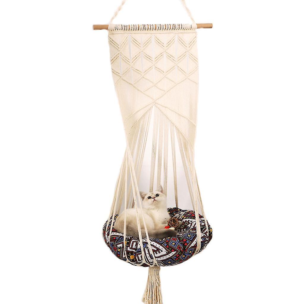 Pour Cat Hanging Nest Lit de détente Confortable Summer Weave Napping Bed