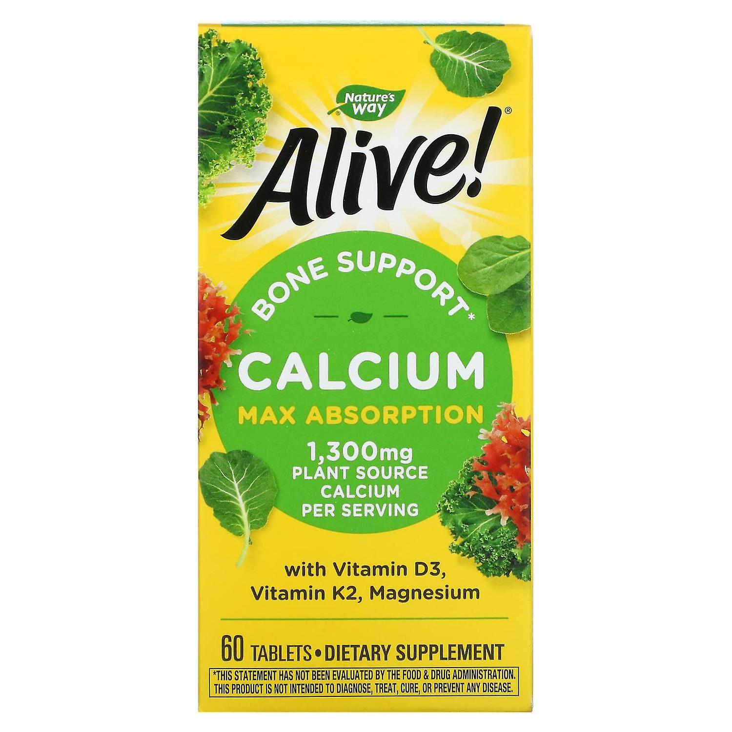 Nature's Way, Alive!, Calcium, Max Absorption, 325 mg, 60 Tablets