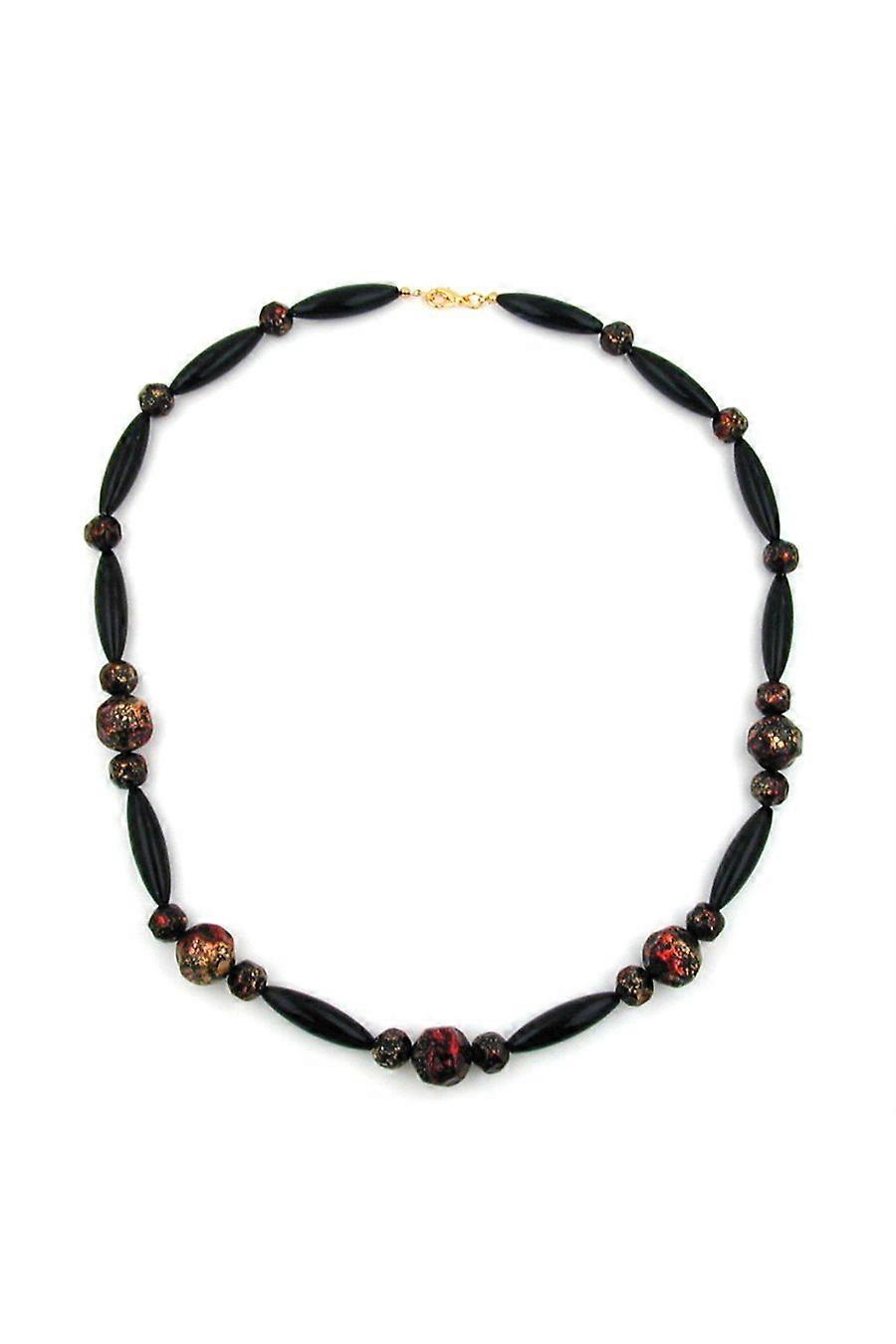 Necklace Red/ Black Lacquered - Gl01479