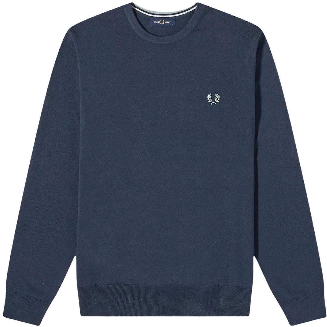 Fred Perry 经典 V 领深色海军蓝套头衫