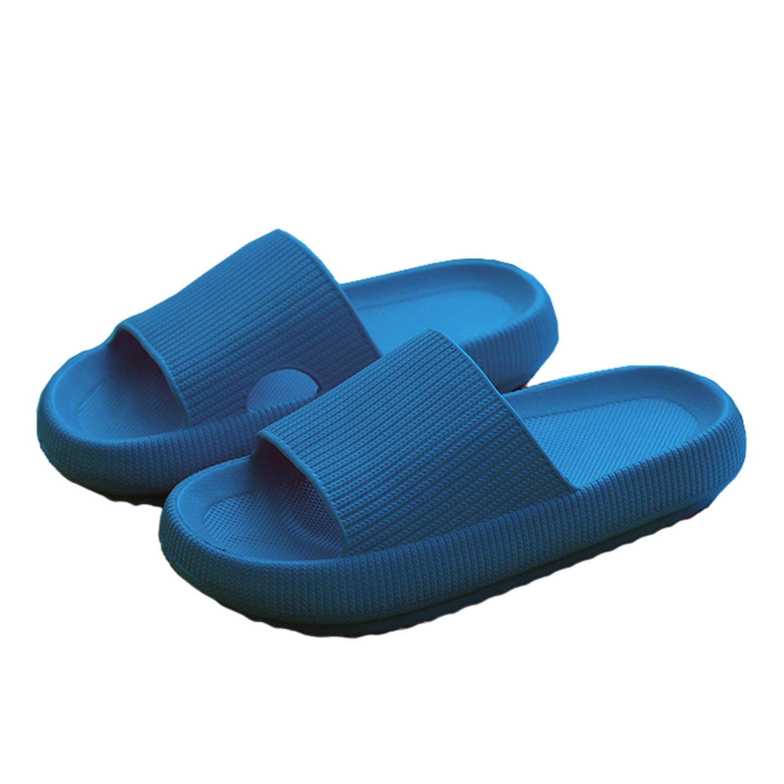 Solid-Color Soft Sole Slippers Wear-Resistance Comfy Sandals for Washroom Home