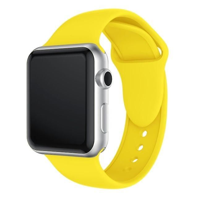 Double Rivet Silicone Watch Band for Apple Watch series 3 2 1 38 mm (yellow)