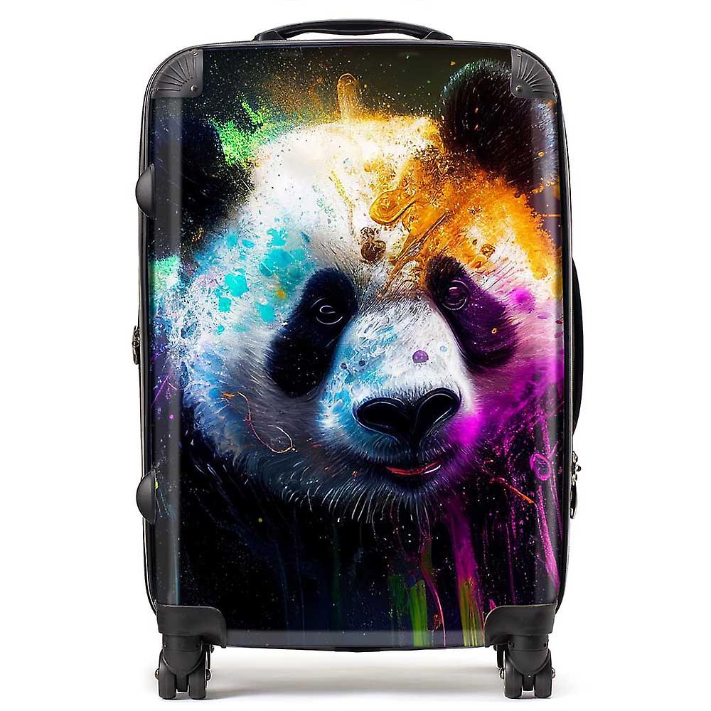 Panda Face Splashart Colourful Suitcase