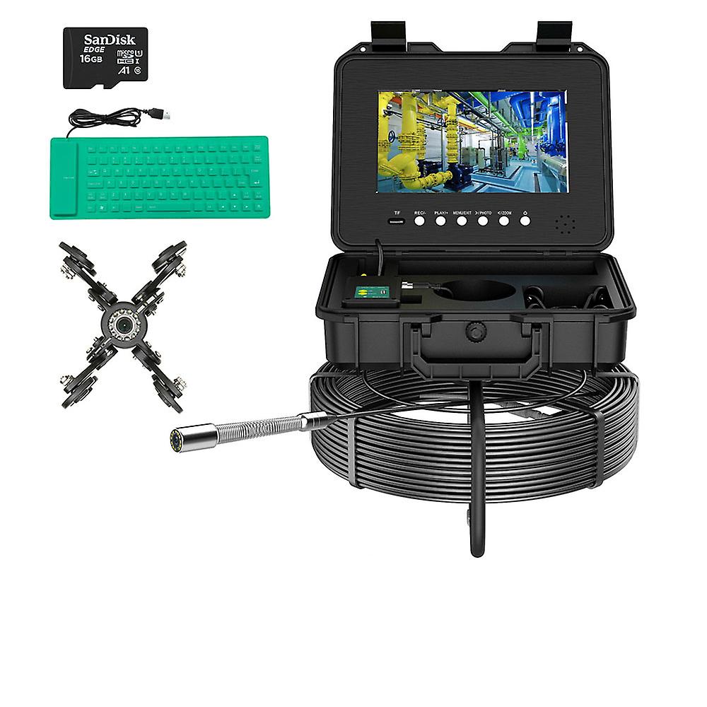 10.1 Inch Endoscope 1080P Pipe Inspection Sewer Camera 7mm Cable DVR Borescope