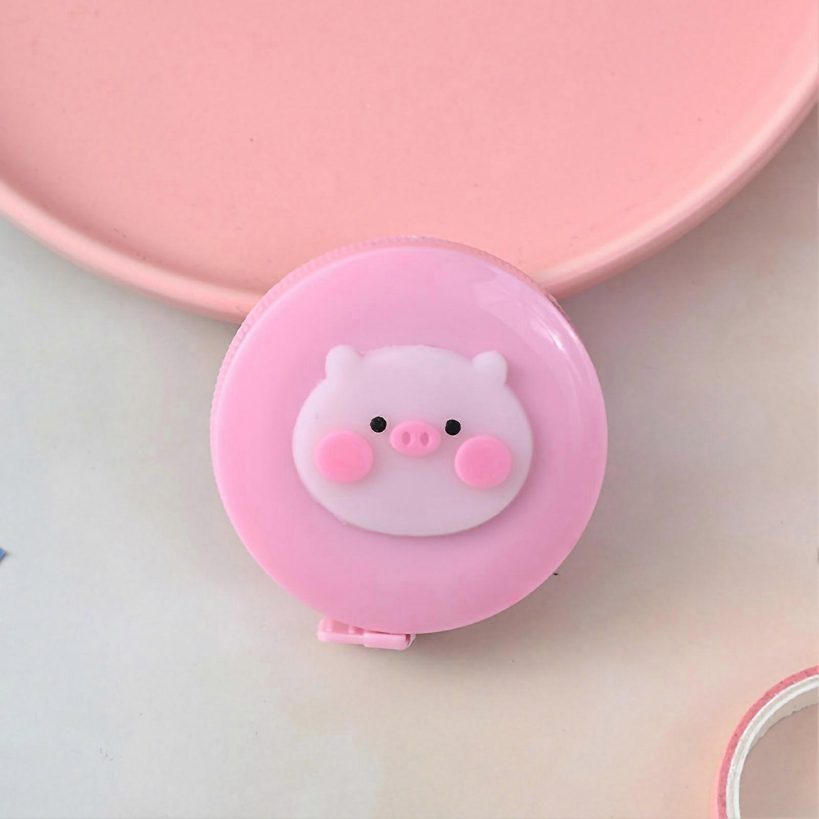 Cartoon Tape Measure Double Sided Clear Scale Compact Portable Round Multifunctional Tape Measure For Body Sewing Cutting Pig