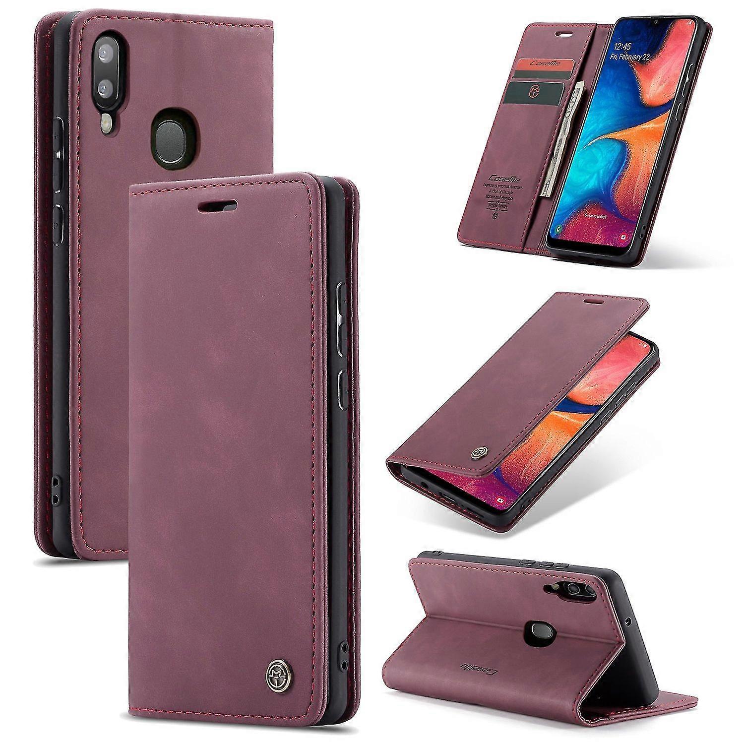 Auto-absorbed Leather Flip Wallet Case for Samsung Galaxy A20e - MXBC