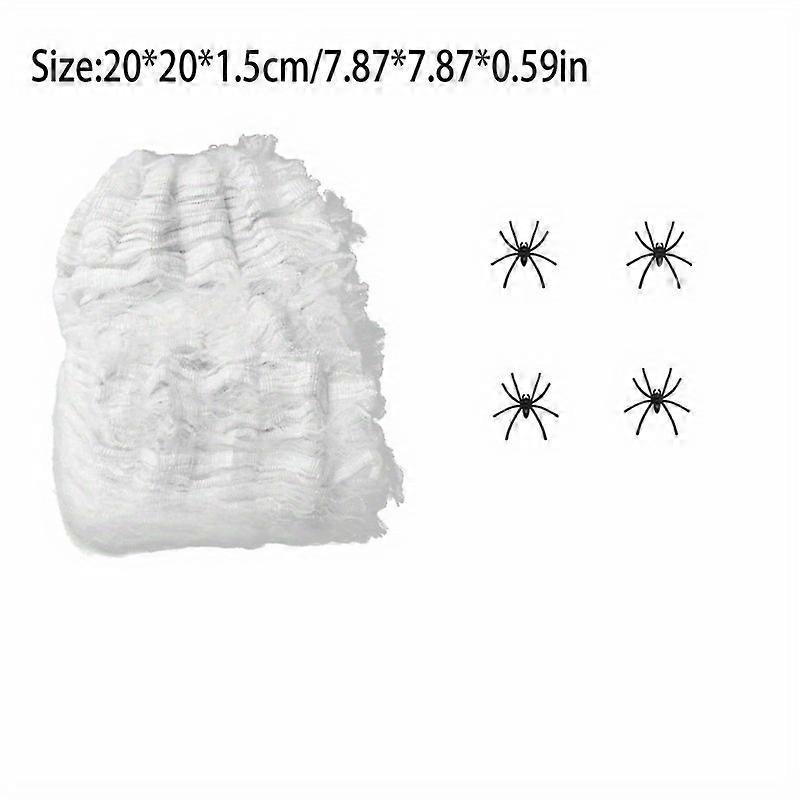 New ModelsHalloween Spider Web Decoration Set - Easy-to-Hang Polycotton Stretchable Cobweb Props with Spiders for Doorway, Fireplace - Non-Electric, F
