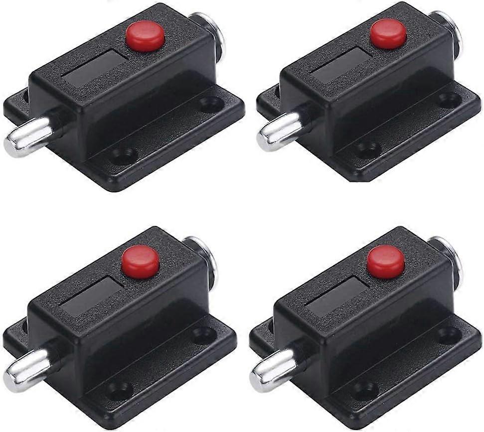 4 Piece Window Cabinet Button Spring Loaded Automatic Door Latch Lock