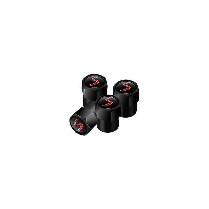 LBQ 4Pcs Car Metal Wheel Tire Valve Caps Stem Case Dust Cap For Mini Cooper S Logo John Cooper Works Emblem R53 R55 F54 F55 F56 F60