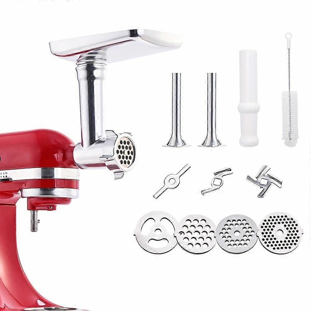 キッチンエイドスタンドミキサー用の頑丈な金属グラインダーアタッチメント - 簡単に肉を挽いたり、ソーセージを作ったり - 耐久性があり、多機能なキッチン
