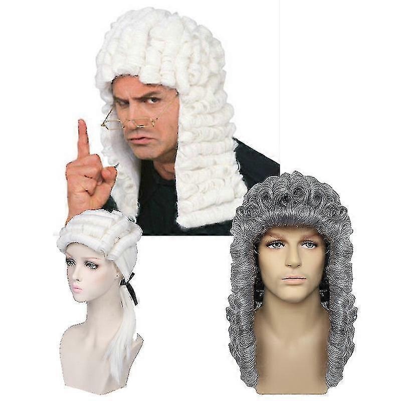 Cosplay Lawyer Wig Judge Hat Gentleman Prom Party Wig Holiday Courtroom Judge Wig