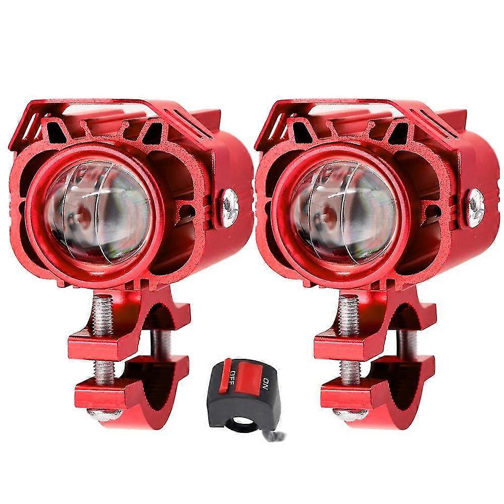 Hieno 2kpl moottoripyörän sumuajo LED-valot valkoinen / keltainen / valkoinen + keltainen / strobe 4 värillinen spot-led-valo moottoripyöräautolle.