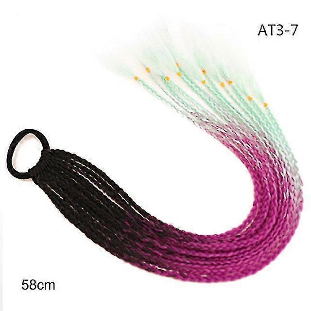 Jianghuo Colore dei Capelli Gradiente Sporco Intrecciato Coda di Cavallo Delle Donne Fascia Elastica Per Capelli Fascia Elastica Elastica Accessori Per Capelli Parrucca Fascia 60 cm