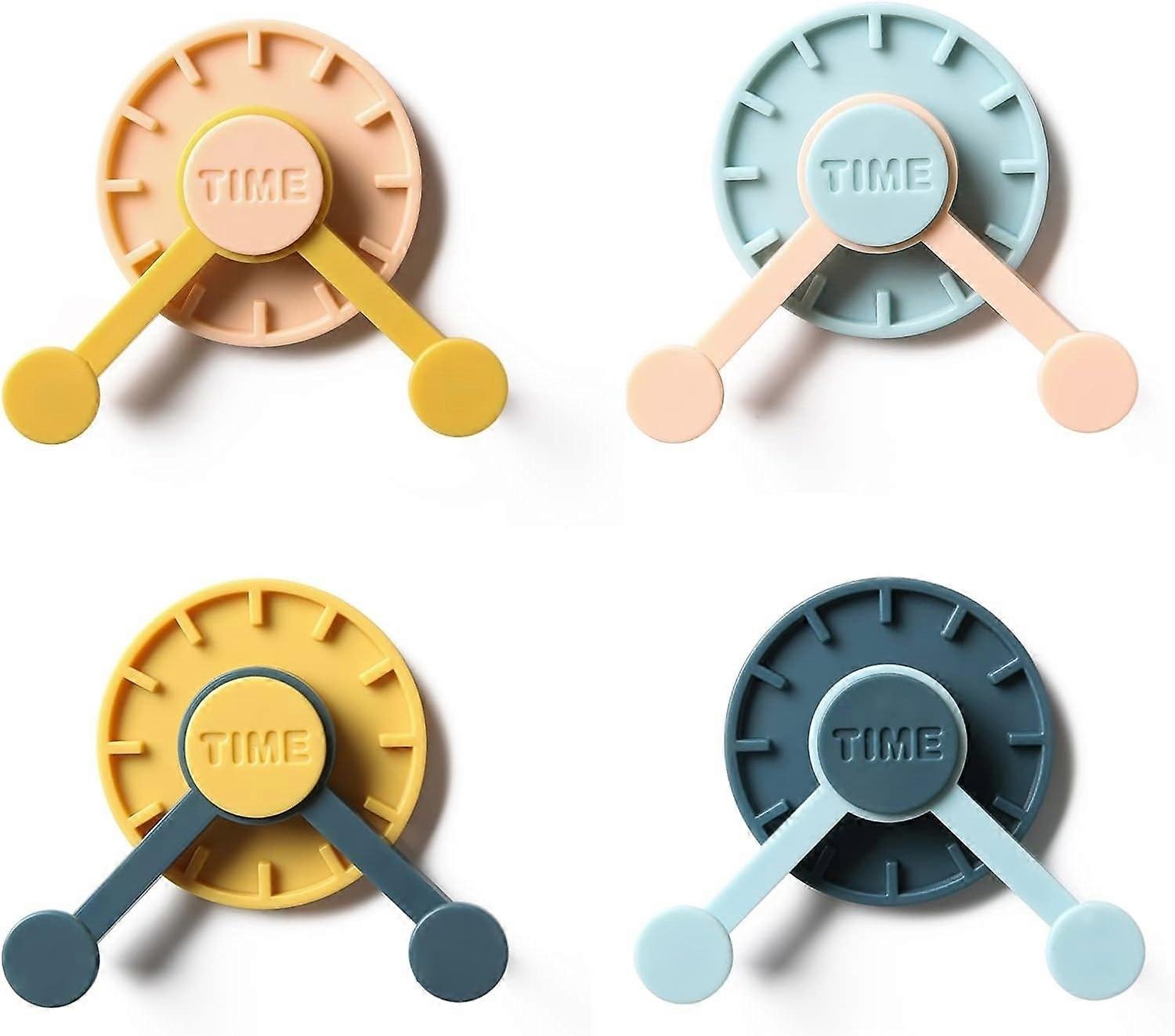 Creative 360° Clock Hooks, Adhesive Hanger Hooks, Colorful Cute Wall and Door Hangers for Hanging Co